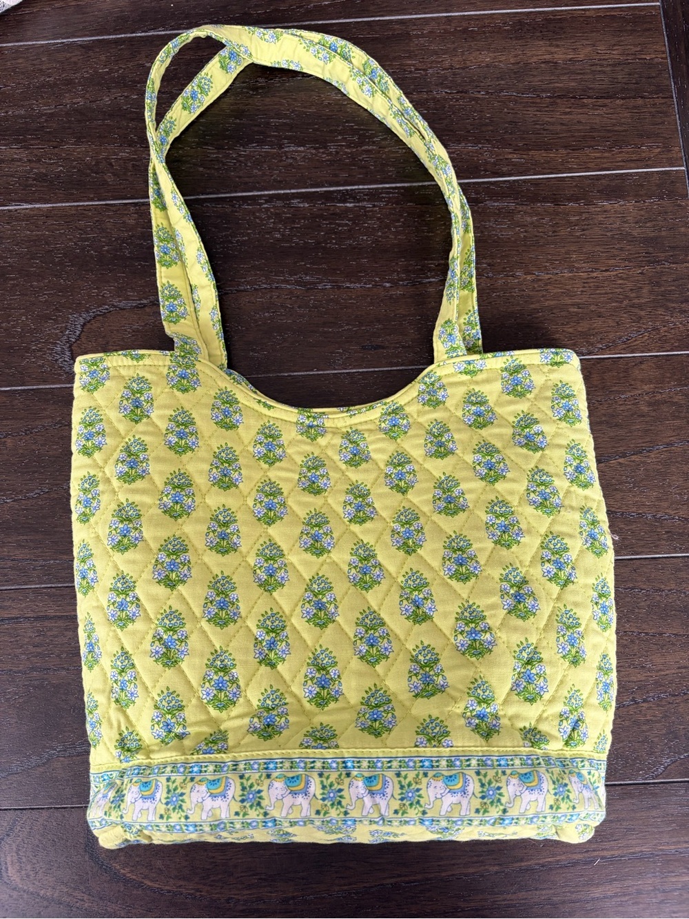 Vera Bradley Citrus Lime Floral & Elephant Tote Bag